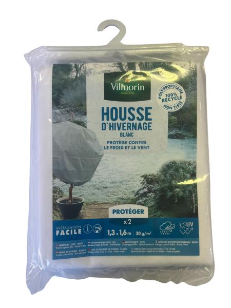 Croissance et protection des végétaux - Housse d'hivernage - 1,3 m x 1,6 m - Blanc (x2) - PACKAGING_RECTO